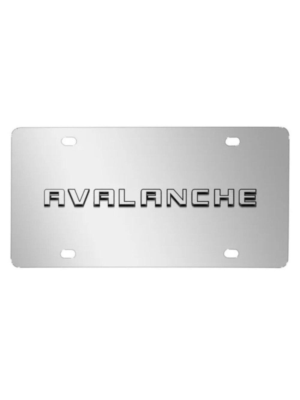 Chevrolet Avalanche 3D Nameplate Mirror Chrome Stainless Steel License Plate